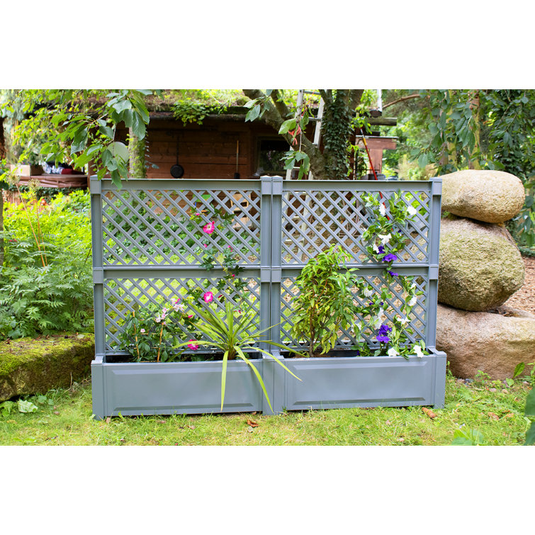 KHW 2 Piece Plastic Planter Box with Trellis Wayfair.co.uk